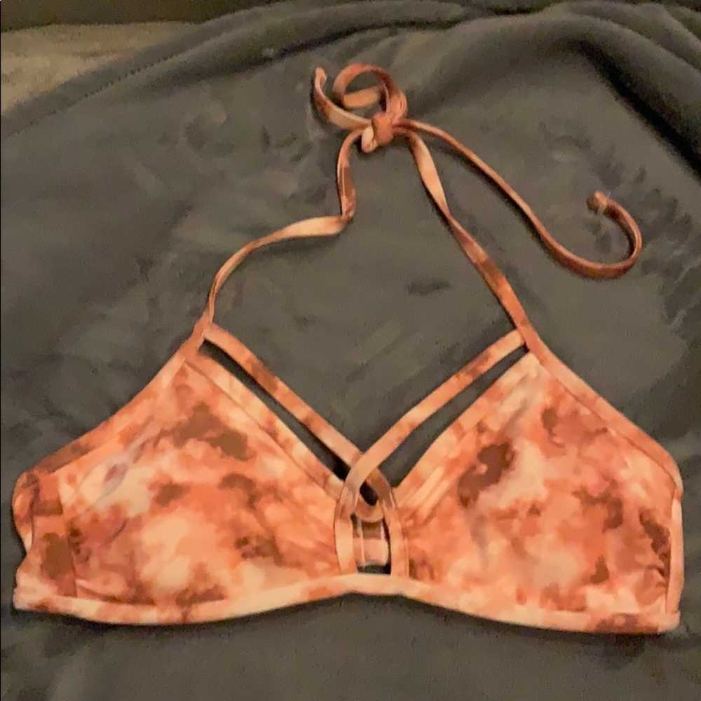 Red tie dye bikini top.